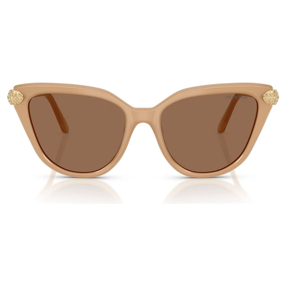 Sunglasses, Cat-Eye shape, Beige by SWAROVSKI