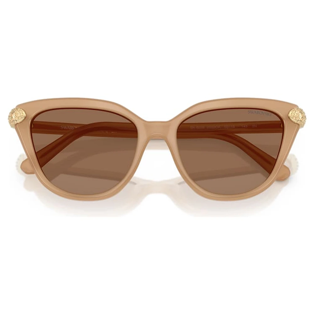 Sunglasses, Cat-Eye shape, Beige by SWAROVSKI