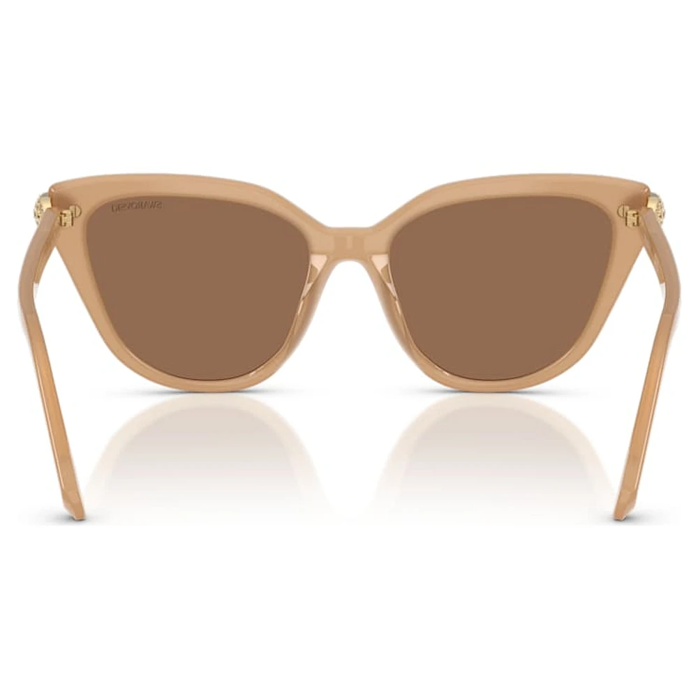 Sunglasses, Cat-Eye shape, Beige by SWAROVSKI