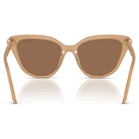 Sunglasses, Cat-Eye shape, Beige by SWAROVSKI