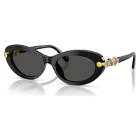 Sunglasses, Oval shape, Black by SWAROVSKI