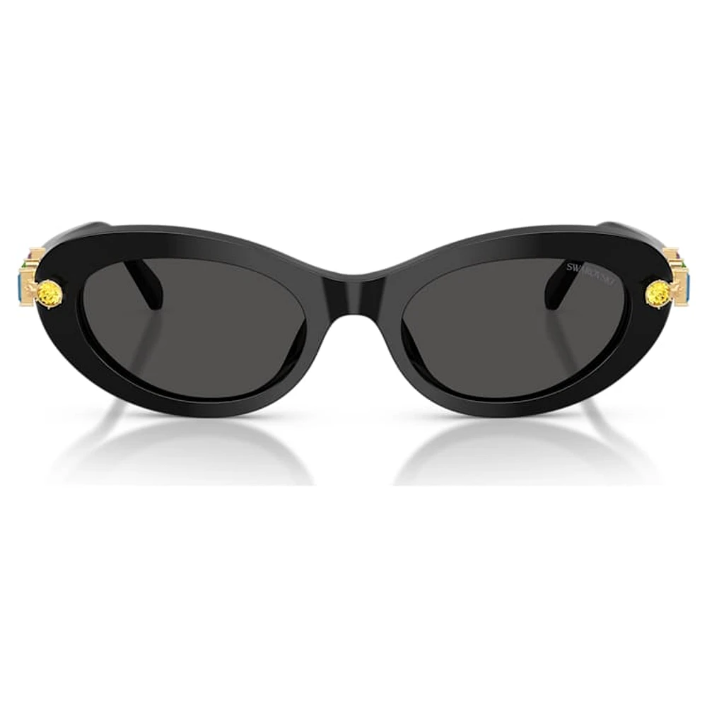 Sunglasses, Oval shape, Black by SWAROVSKI