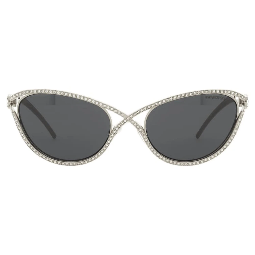 Sunglasses, Cat-Eye shape, SK7025, Silver Tone by SWAROVSKI