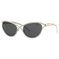 Sunglasses, Cat-Eye shape, SK7025, Silver Tone by SWAROVSKI