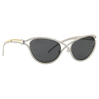 Sunglasses, Cat-Eye shape, SK7025, Silver Tone by SWAROVSKI