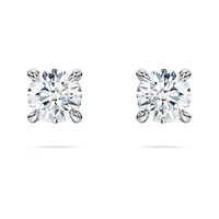 Eternity stud earrings, Lab-grown diamonds 0.52 ct tw, Round shape, Sterling silver by SWAROVSKI