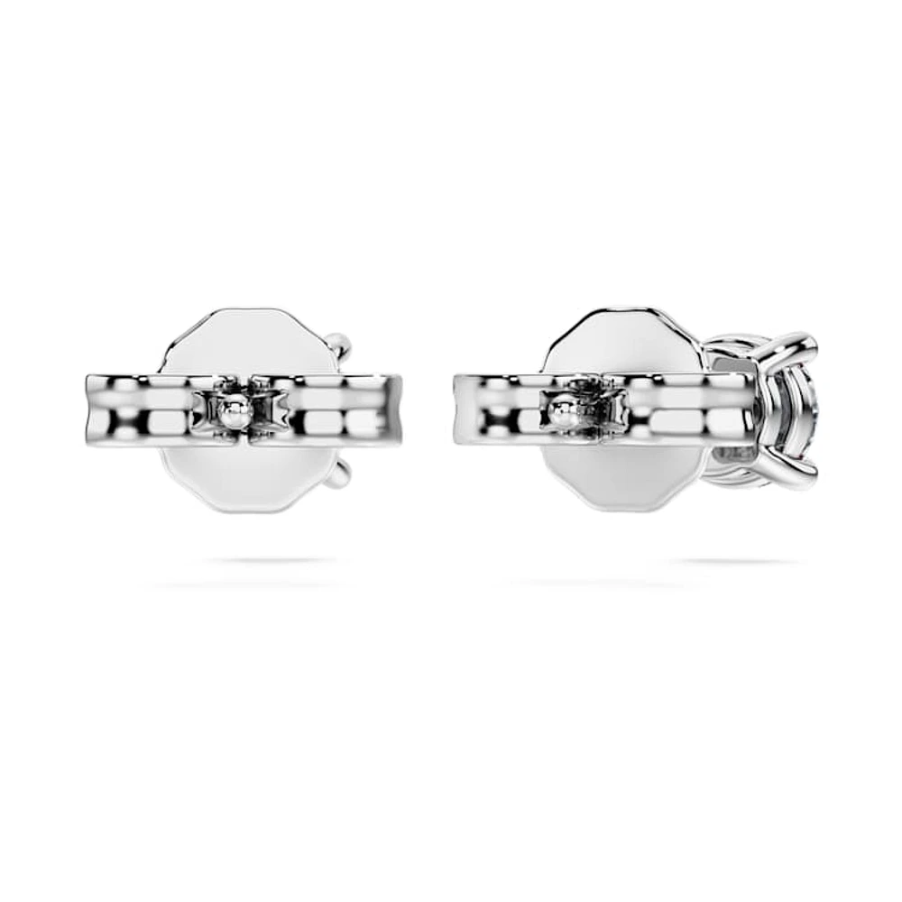 Eternity stud earrings, Lab-grown diamonds 0.52 ct tw, Round shape, Sterling silver by SWAROVSKI