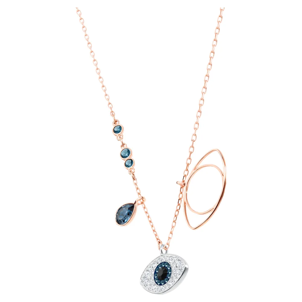 Swarovski Symbolic pendant, Evil eye, Blue, Mixed metal finish by SWAROVSKI