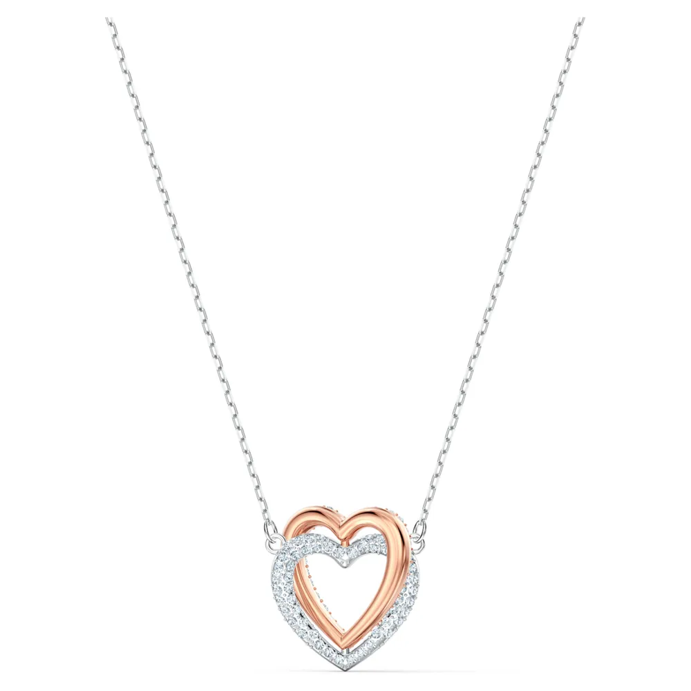 Swarovski Infinity necklace, Heart, White, Mixed metal finish by SWAROVSKI