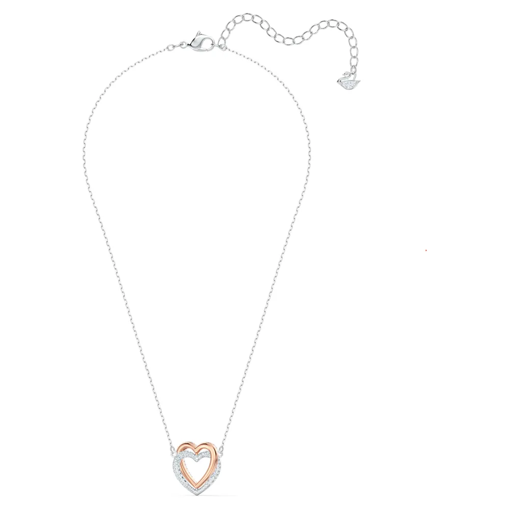 Swarovski Infinity necklace, Heart, White, Mixed metal finish by SWAROVSKI