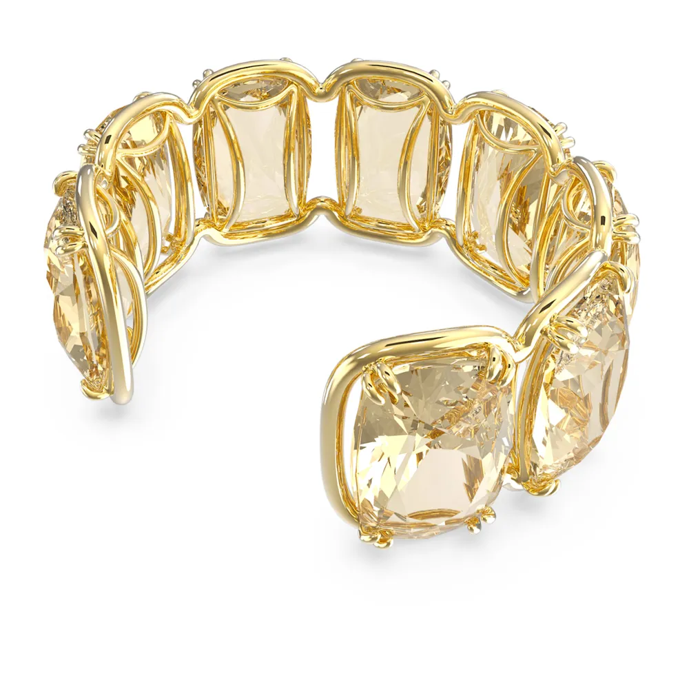 Harmonia cuff, Oversized floating crystals, Gold tone