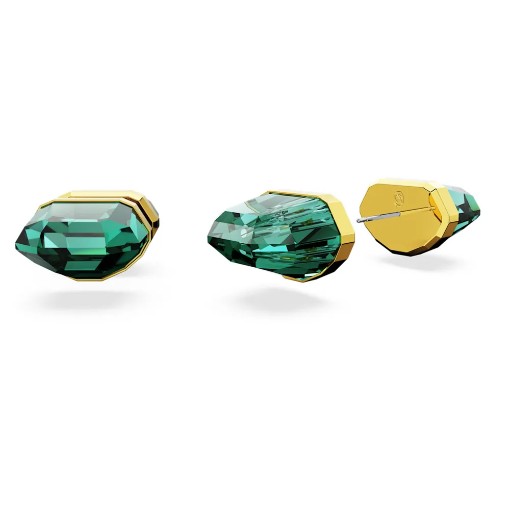 Lucent stud earrings, Green, Gold-tone plated by SWAROVSKI