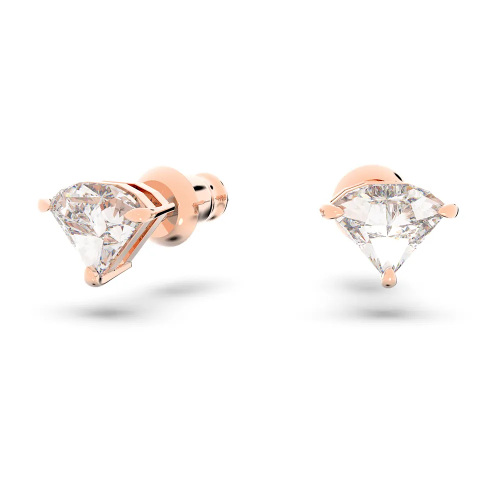 Ortyx set, Triangle cut, White, Rose gold-tone plated by SWAROVSKI