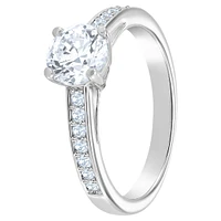 Attract ring, Round cut, Pavé, White, Rhodium plated by SWAROVSKI