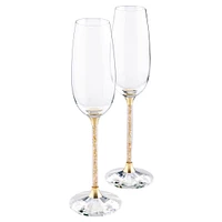 Crystalline Toasting Flutes , Gold Tone (Set of 2) by SWAROVSKI