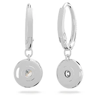 Una Angelic drop earrings, Round cut, White, Rhodium plated by SWAROVSKI