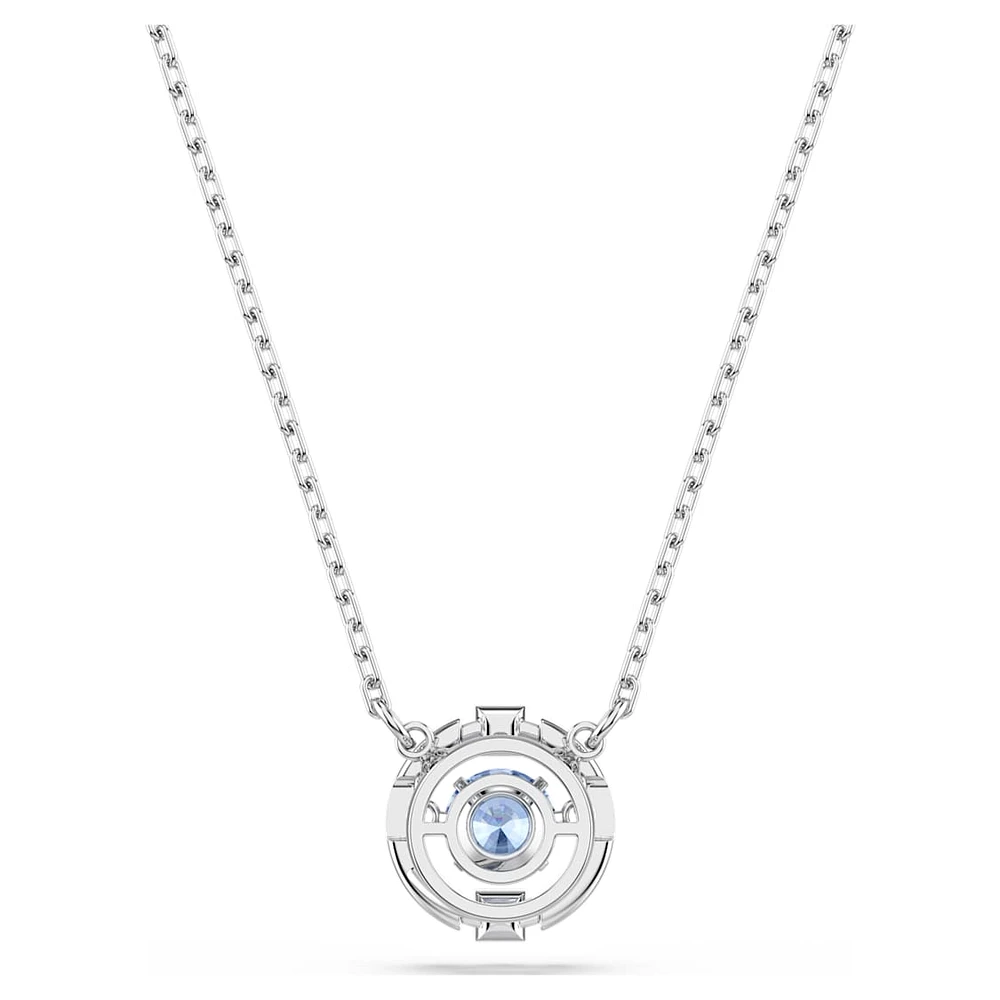 Una necklace, Round cut, Blue, Rhodium plated by SWAROVSKI
