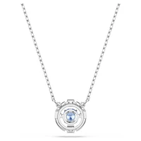 Una necklace, Round cut, Blue, Rhodium plated by SWAROVSKI