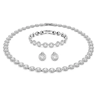 Una Angelic set, Set (3), Round cut, White, Rhodium plated by SWAROVSKI