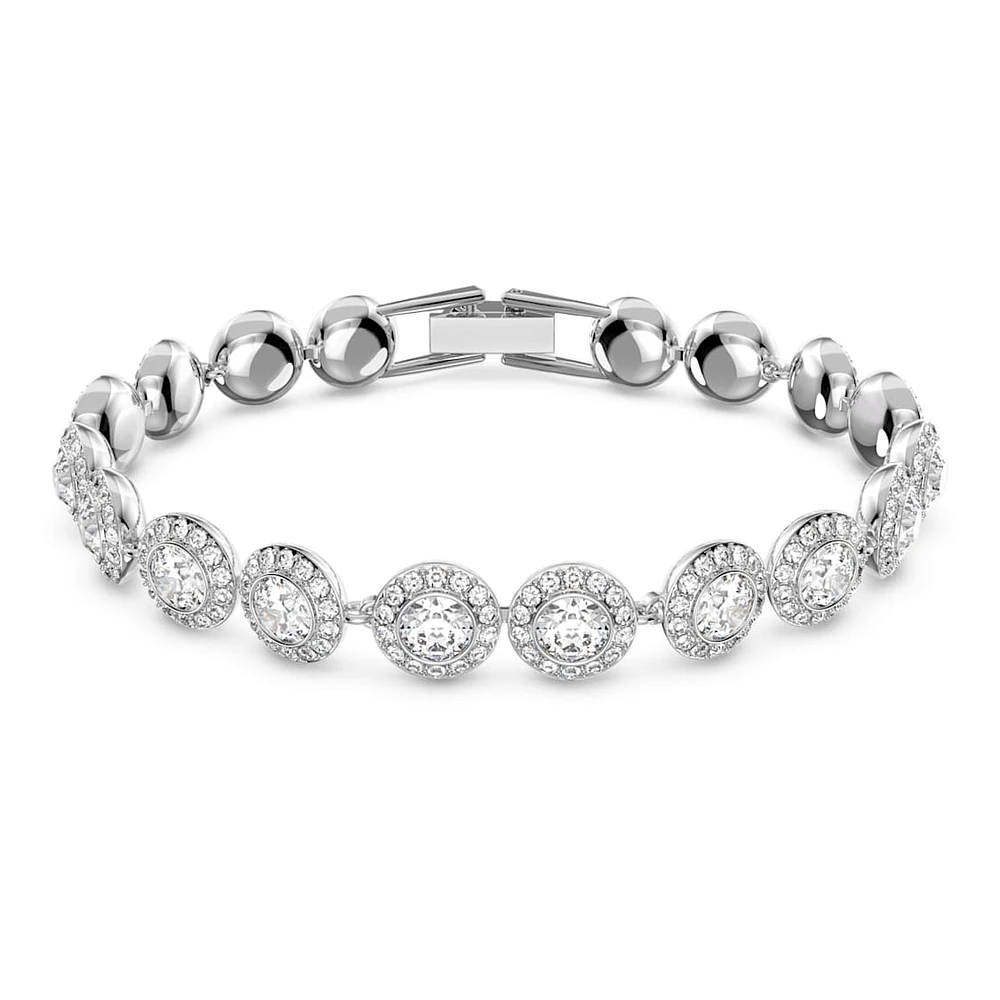 Una Angelic set, Round cut, White, Rhodium plated by SWAROVSKI