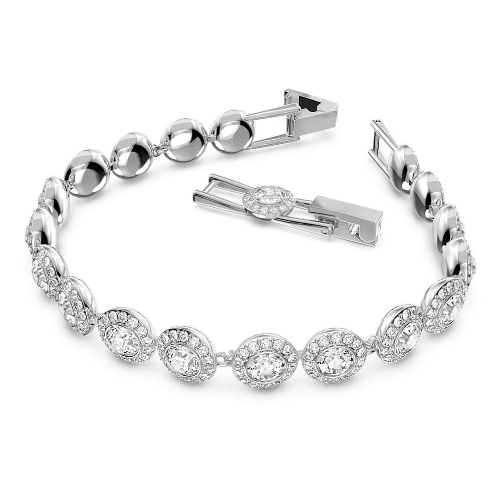 Una Angelic set, Round cut, White, Rhodium plated by SWAROVSKI