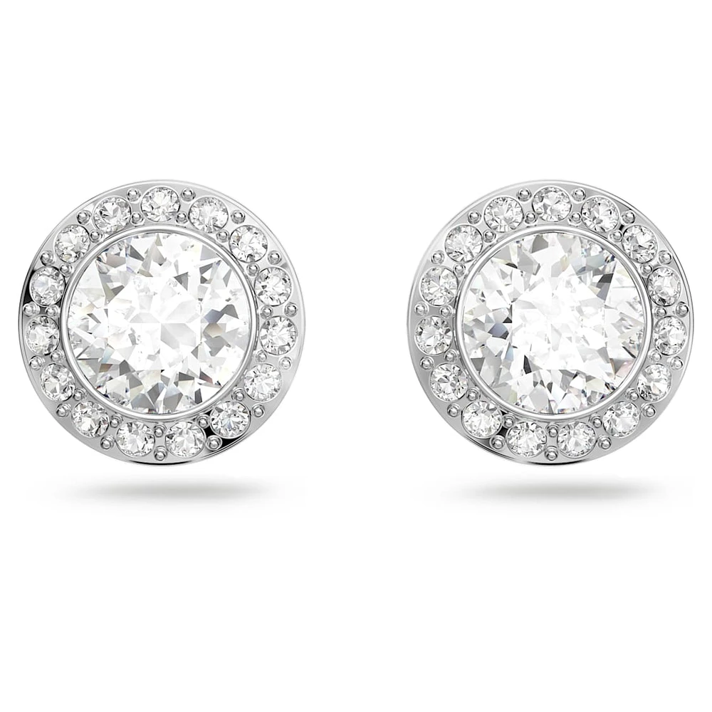 Una Angelic set, Round cut, White, Rhodium plated by SWAROVSKI