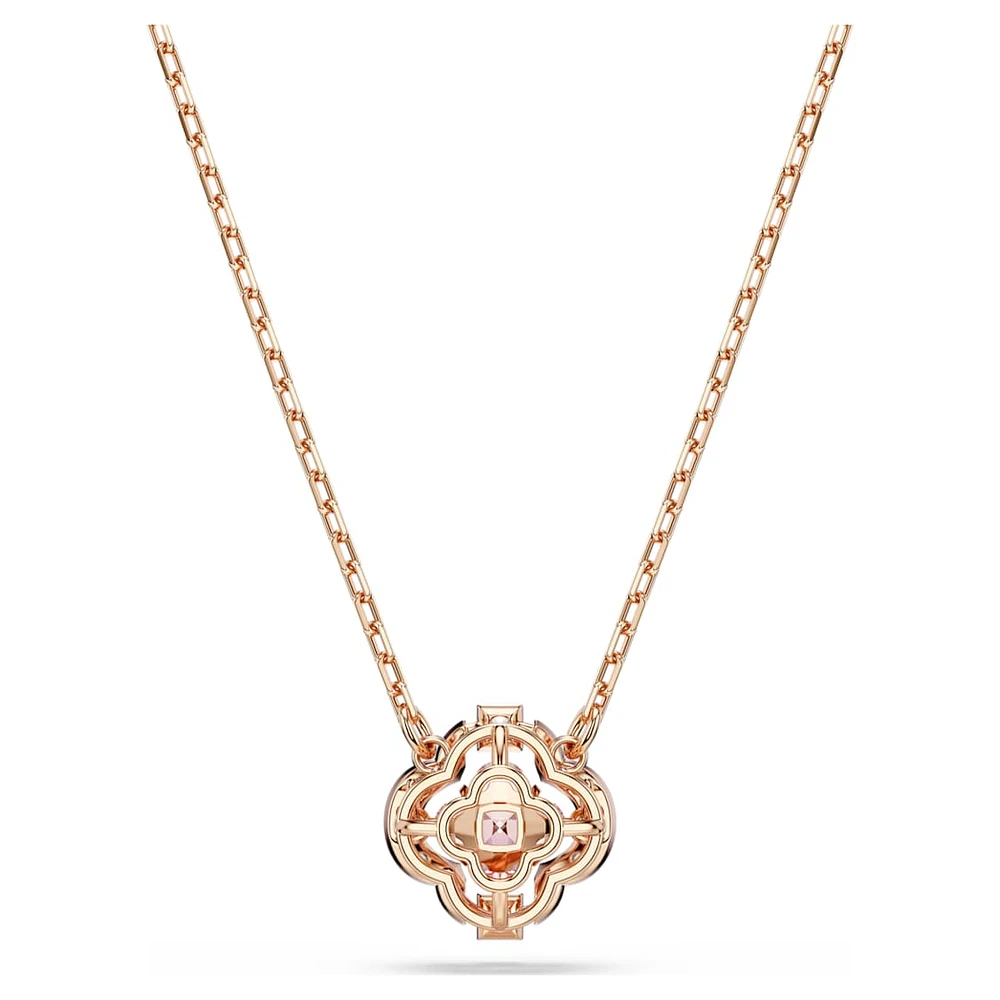Una necklace, Clover, Pink, Rose gold-tone plated by SWAROVSKI