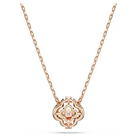 Una necklace, Clover, Pink, Rose gold-tone plated by SWAROVSKI