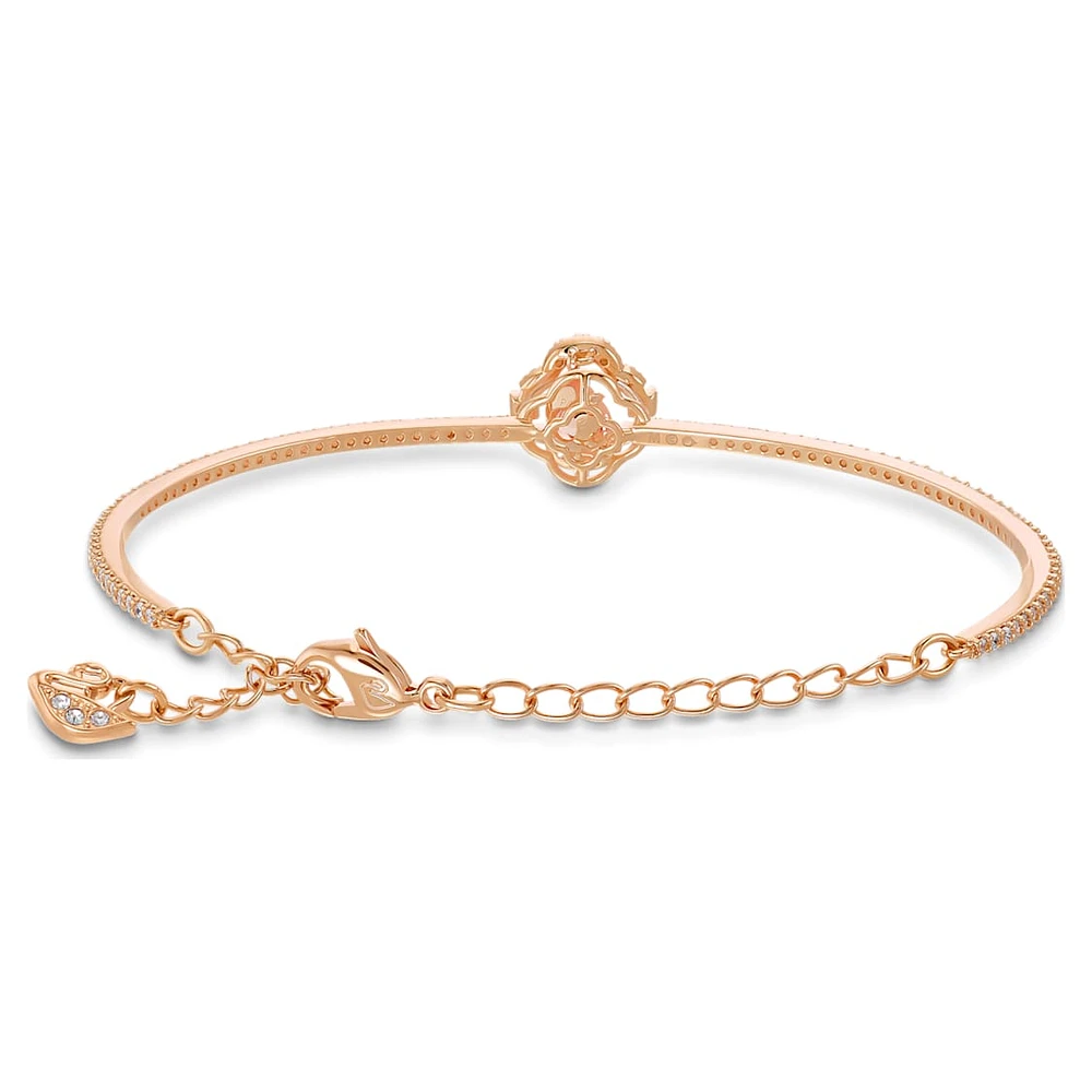 Una bangle, Clover, Pink, Rose gold-tone plated by SWAROVSKI