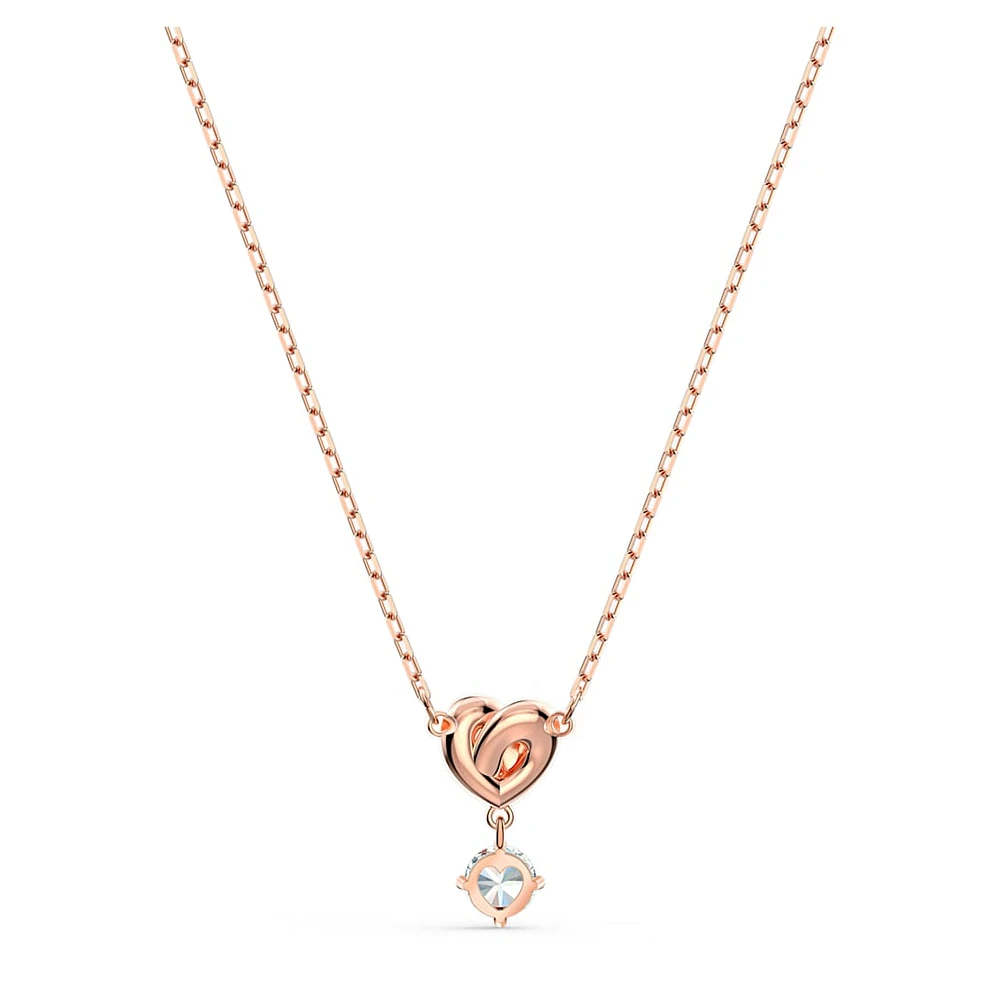 Lifelong Heart pendant, White, Rose gold-tone plated by SWAROVSKI