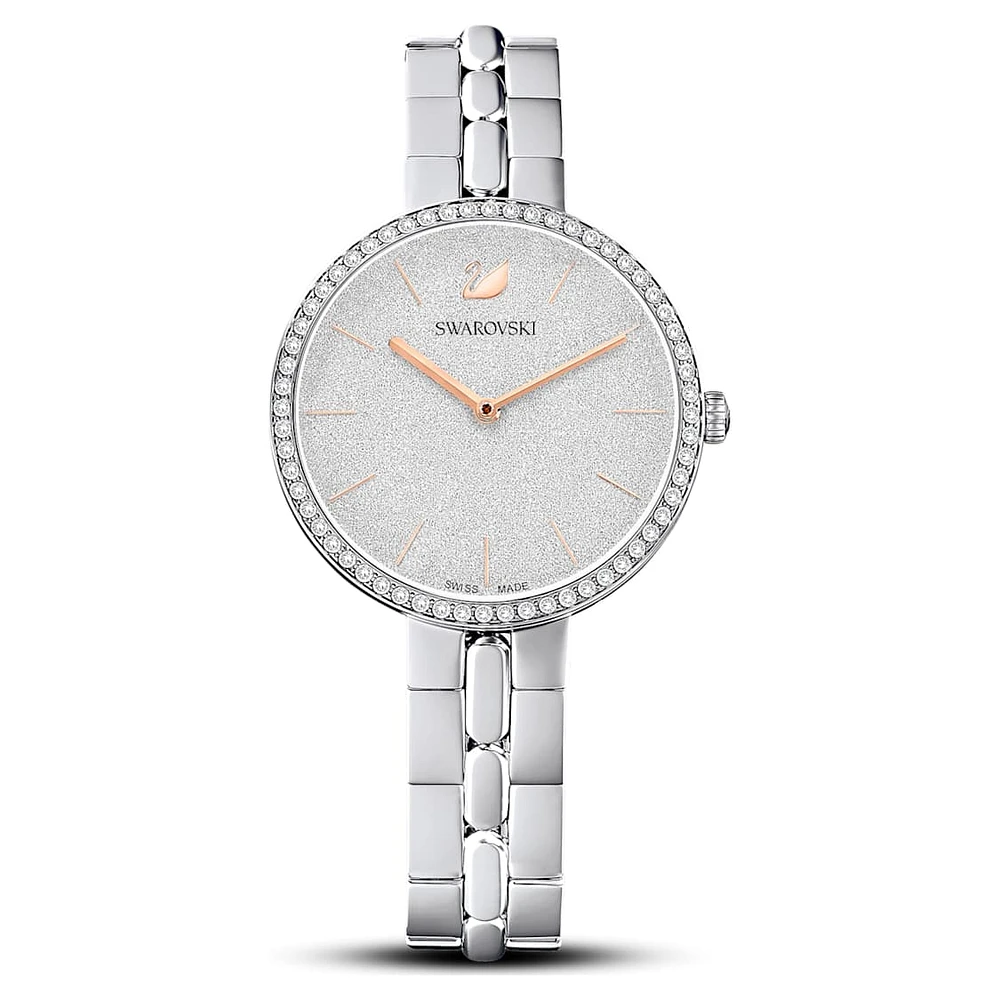 Cosmopolitan watch, Swiss Made, Metal bracelet, Silver Tone, Stainless steel by SWAROVSKI
