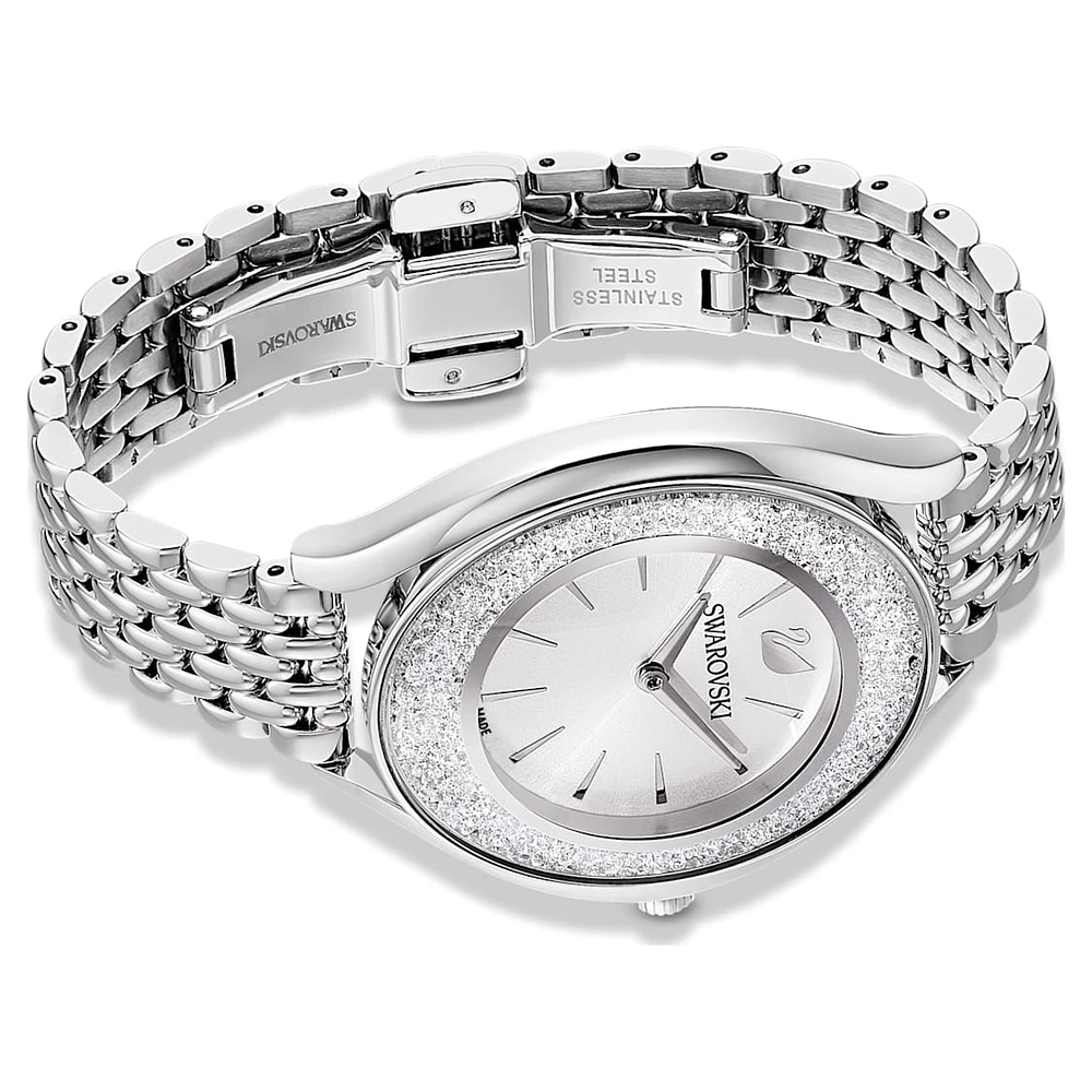 Crystalline Aura watch, Swiss Made, Metal bracelet, Silver Tone, Stainless steel by SWAROVSKI