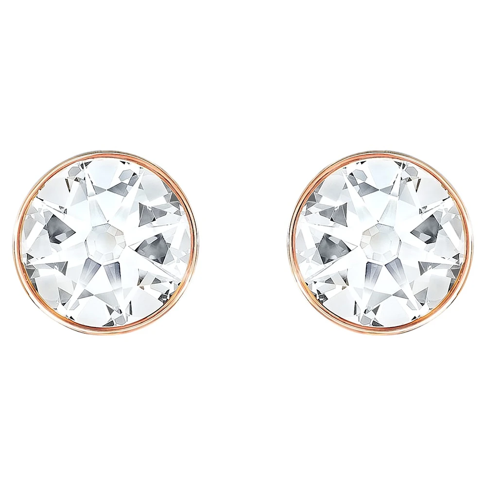 Forward earring jackets, Round cut, White, Rose gold-tone plated by SWAROVSKI