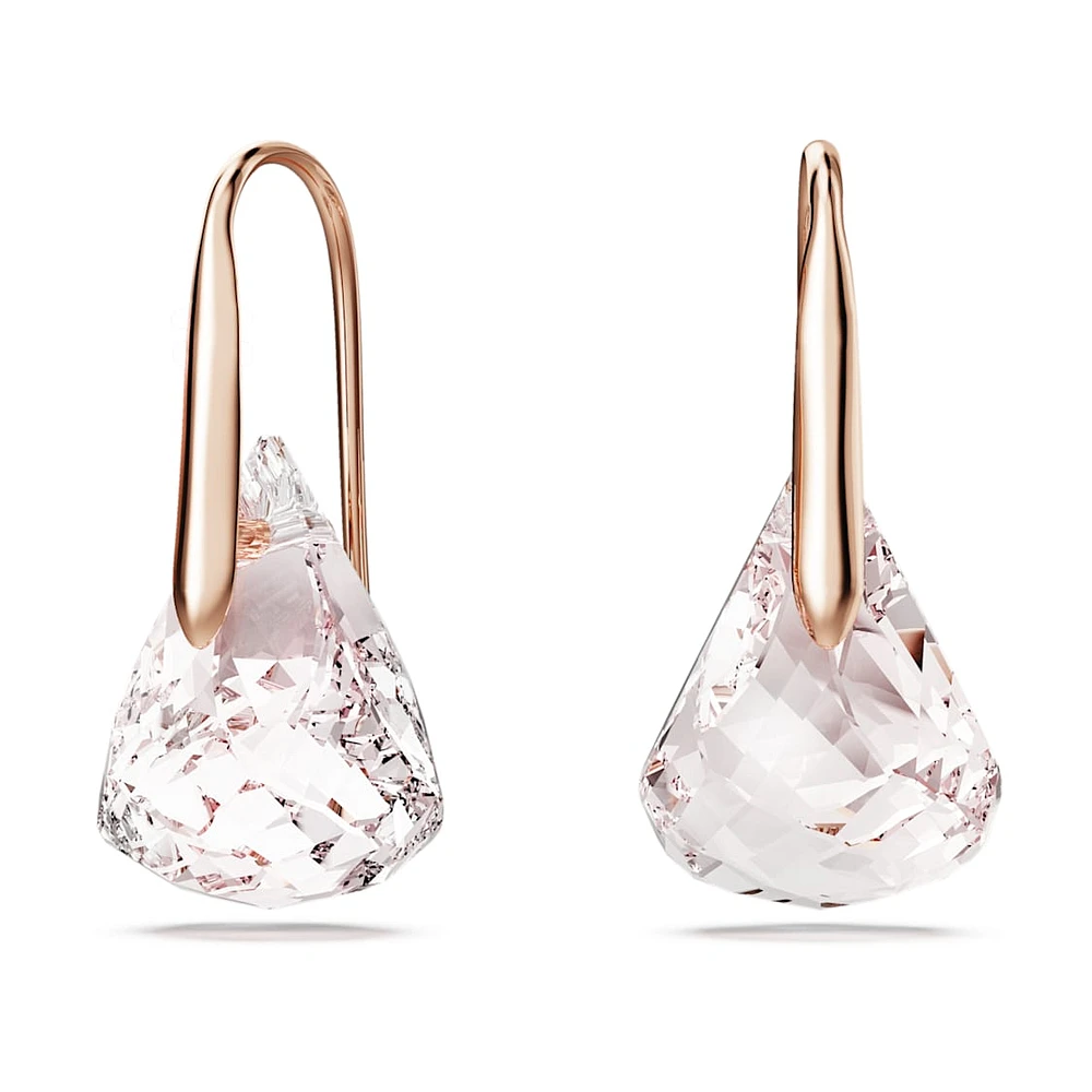 Lunar drop earrings, Pink, Rose gold-tone plated by SWAROVSKI
