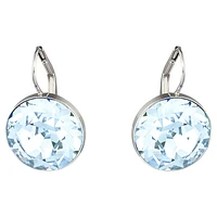 Bella drop earrings, Blue, Rhodium plated by SWAROVSKI