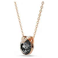 Bella V pendant, Round cut, Grey, Rose gold-tone plated by SWAROVSKI
