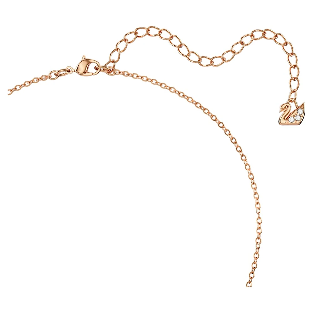 Bella V pendant, Round cut, Grey, Rose gold-tone plated by SWAROVSKI