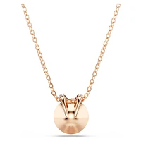 Bella V pendant, Round cut, Grey, Rose gold-tone plated by SWAROVSKI