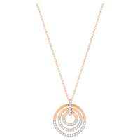 Circle pendant, Round shape, White, Mixed metal finish by SWAROVSKI