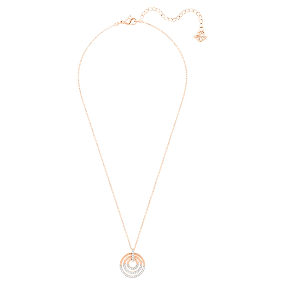 Circle pendant, Round shape, White, Mixed metal finish by SWAROVSKI