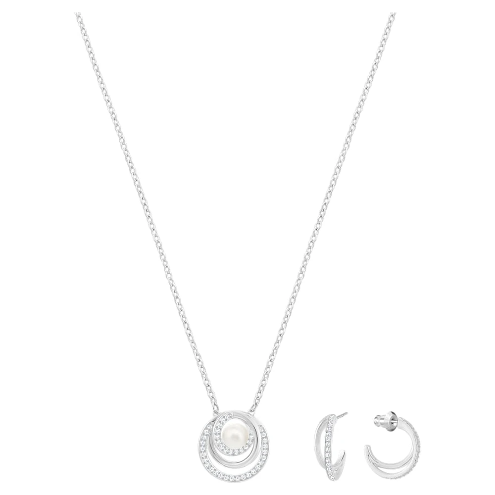 Free set, White, Rhodium plated by SWAROVSKI