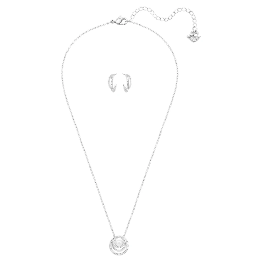 Free set, White, Rhodium plated by SWAROVSKI