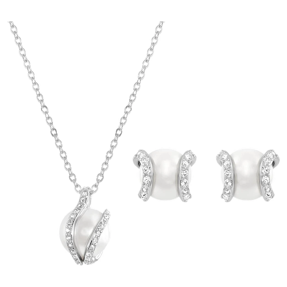 Nude set, White, Rhodium plated by SWAROVSKI