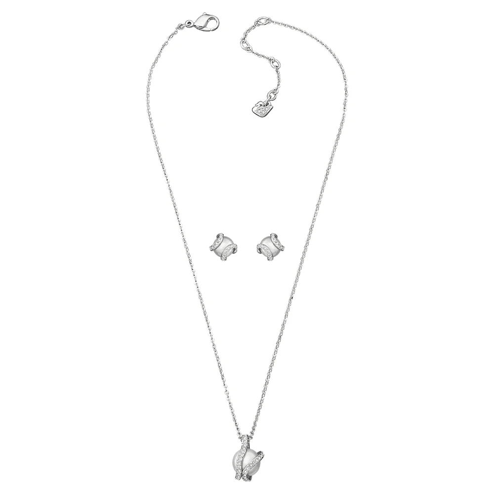 Nude set, White, Rhodium plated by SWAROVSKI
