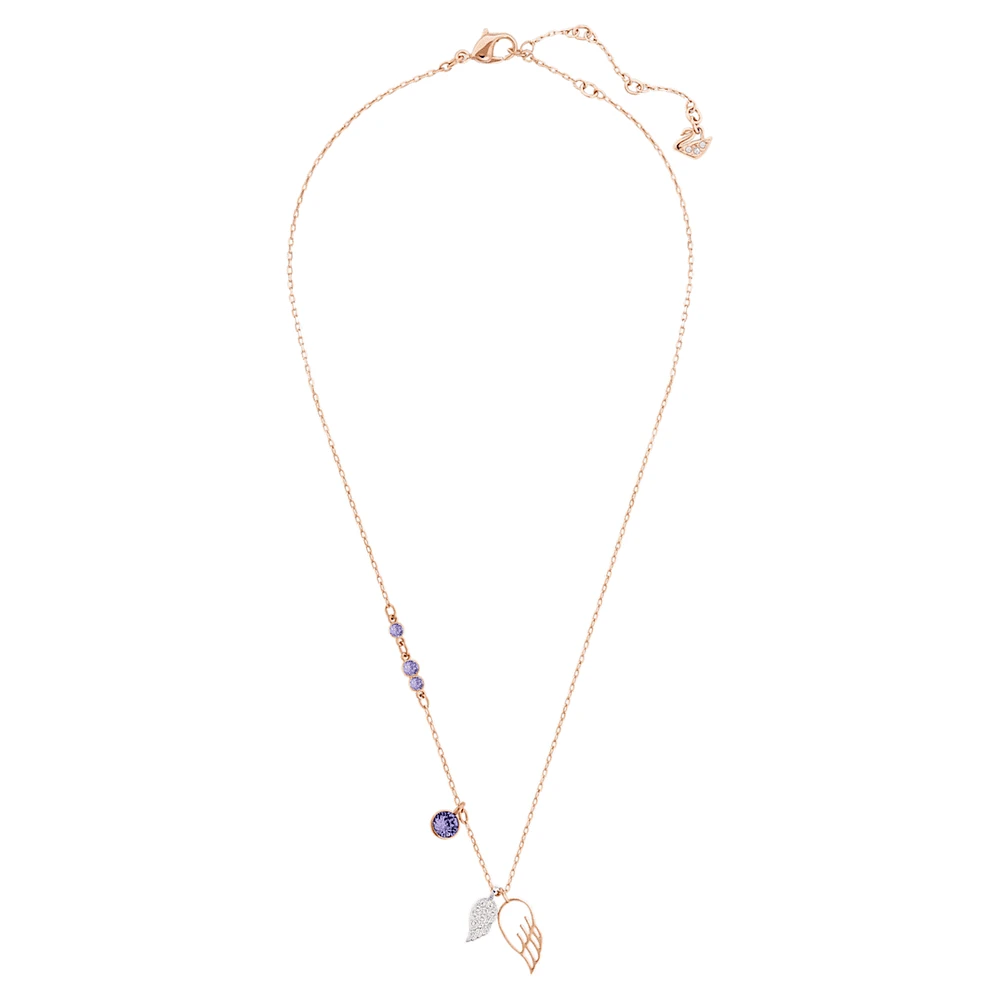 Symbolica pendant, Wing, Purple, Rose gold-tone plated by SWAROVSKI