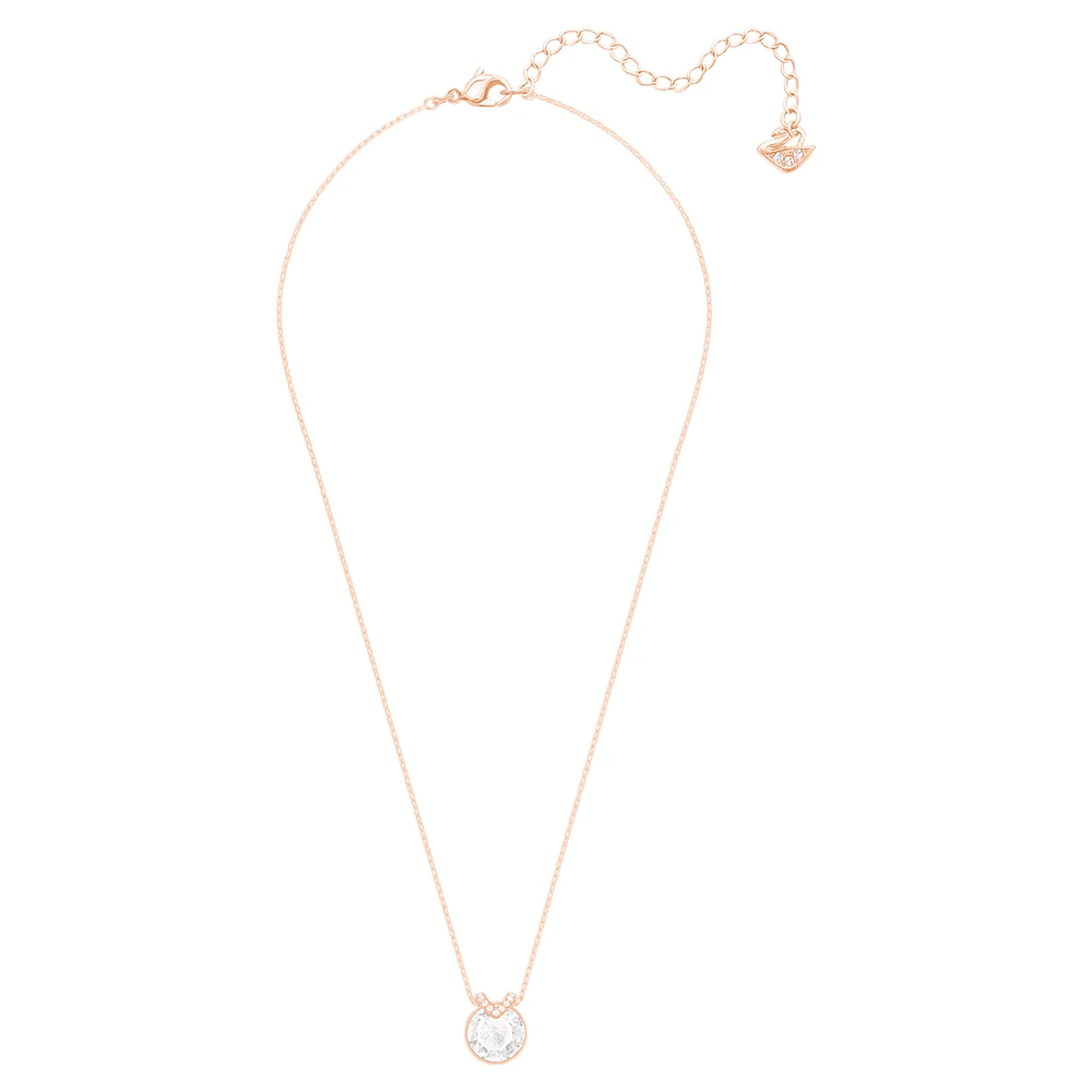 Bella V pendant, Round cut, White, Rose gold-tone plated by SWAROVSKI