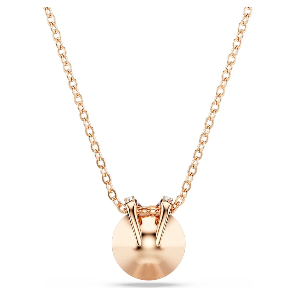 Bella V pendant, Round cut, White, Rose gold-tone plated by SWAROVSKI