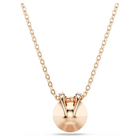 Bella V pendant, Round cut, White, Rose gold-tone plated by SWAROVSKI