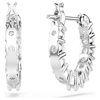Vittore hoop earrings, Round cut, White, Rhodium plated by SWAROVSKI