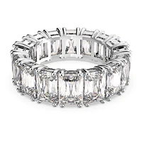 Vittore ring, Rectangular cut, White, Rhodium plated by SWAROVSKI
